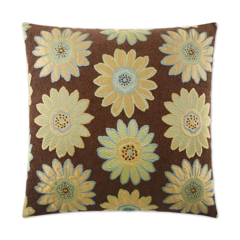 Daisy May Square Pillow Cover & Insert, Aqua, 20"H x 20"W