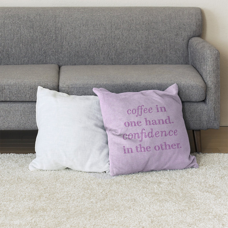 Coussin de sol café & confidence, 40 po x 40 po, Violet