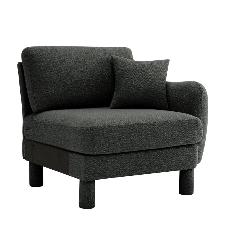 Lucas RSF Sofa W/Pillow Polyester -Dark Grey