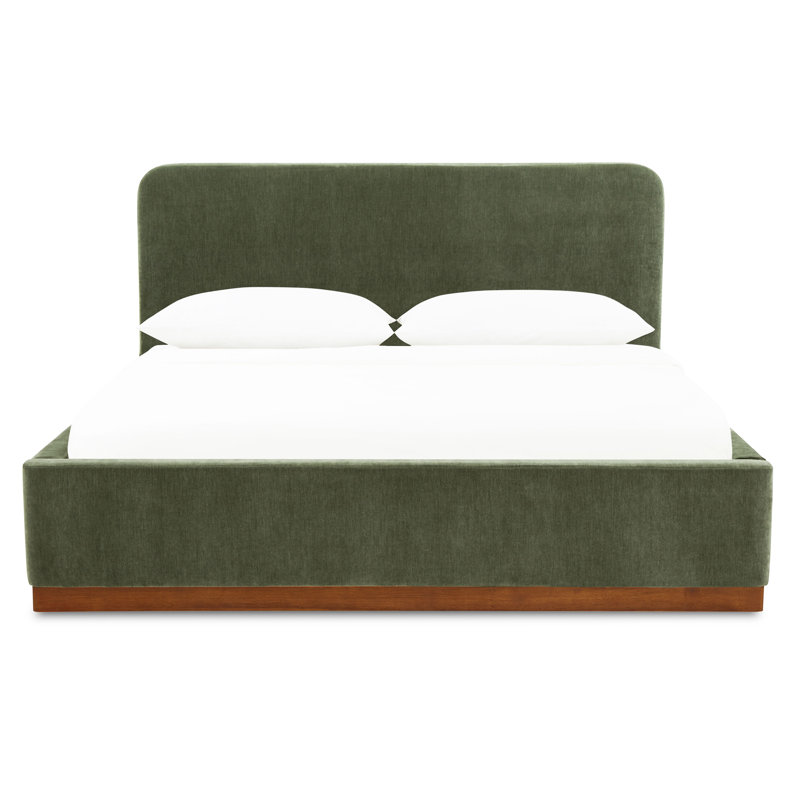 Mantua Velvet Bed With Wood Base, King