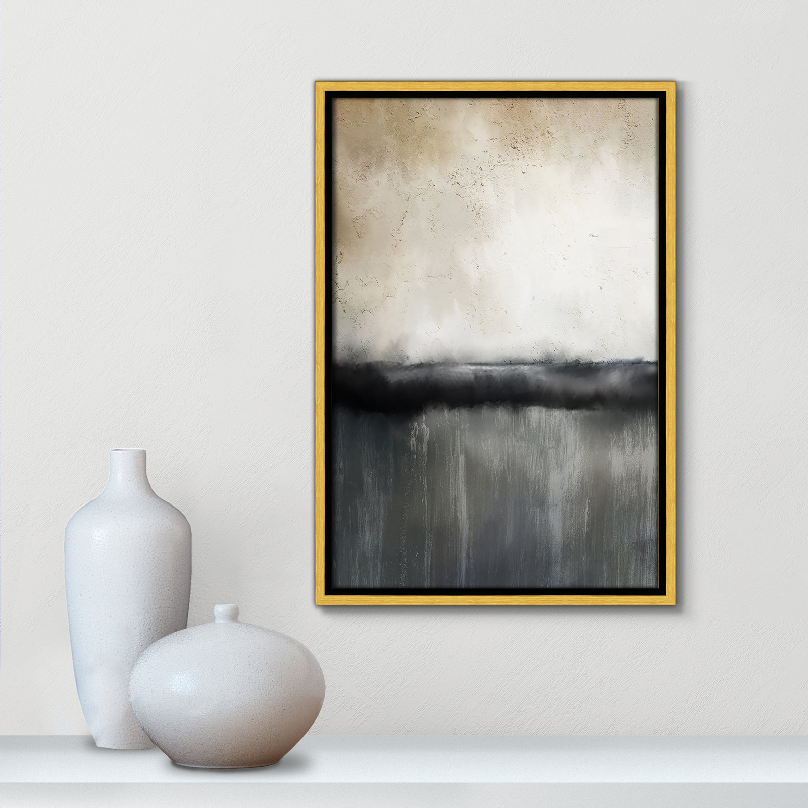 Sunset by Kimberly Allen Print, Picture Framed Canvas, 15.5" H x 12.5" W, Gold