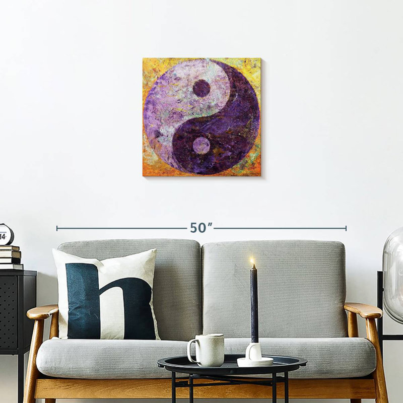 Kerrick mauve Yin Yang, H 20 po x l 20 po