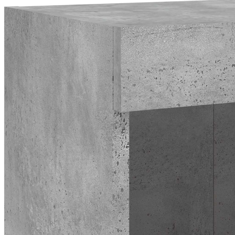  5 Piece TV Wall Units With LED Engineered Wood, Concrete Grey