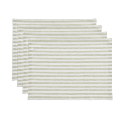 Amalfi Stripe - 100% Pure Linen Placemats