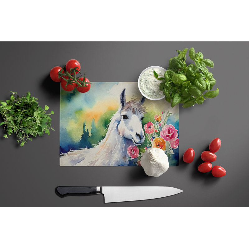 Llama Glass Cutting Board Large