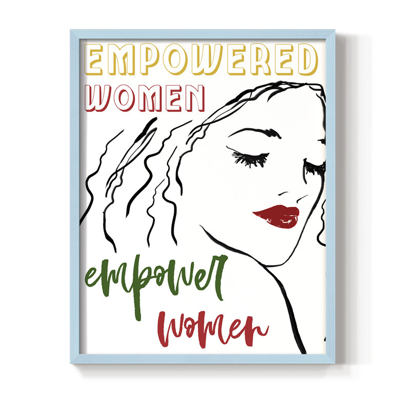 Empowered Women, reproduction encadrée - bois massif, Bleu, H 21 po x l 17 po