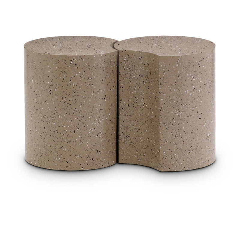 Hylie Iron Top End Table Set, Taupe