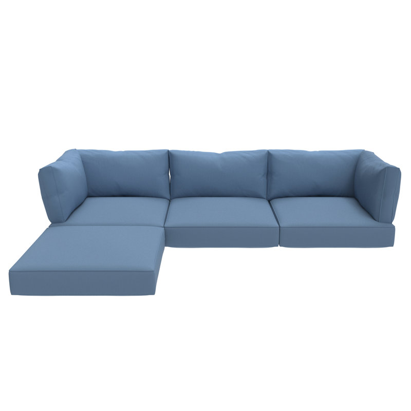 Indoor/Outdoor Sectional Sofa Replacement Cushions Set, 5 Inch, Sky Blue