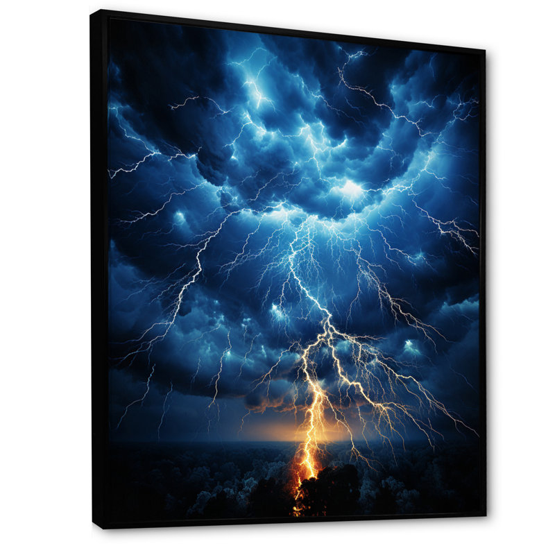 Radnitz Lightning Electric Dance I sur toile, Cadre flottant noir, H 20 po x l 12 po x P 1 po