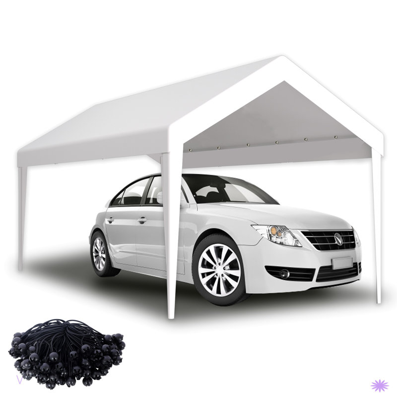 Carport Replacement Canopy Cover, Waterproof & UV Protected Tarp With 72 Elastic Buckles Suit For Garage Shelter, Frame Is Not Included