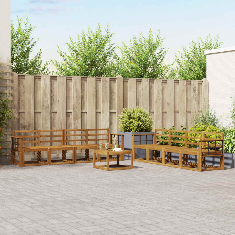  Outdoor Sofa Set 9 Pcs Solid Acacia Wood Garden Terrace Seating Modern