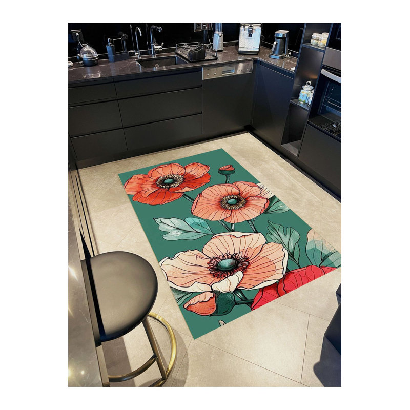 Tapis décoratif lavable à la machine Sun, Tapis de couloir 3 pi 3 po x 6 pi 7 po inclus