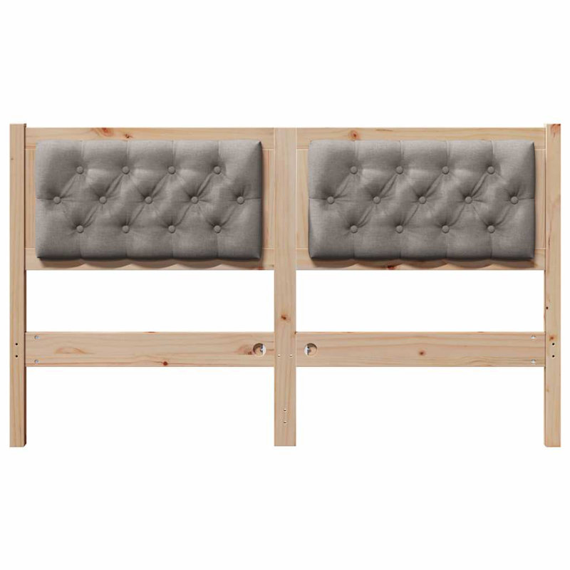 Solid Wood Headboard, UK King - DE 150 x 200 cm, Brown, Taupe