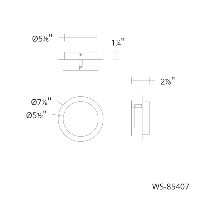 Moonglow LED Wall Sconce, Black, 2700