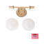 Applique murale pour salle de bain 2 lumières avec boule de verre 18 po de hauteur