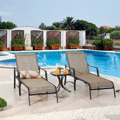 Ensemble de chaises longues inclinables de 68,5 po Pawlak