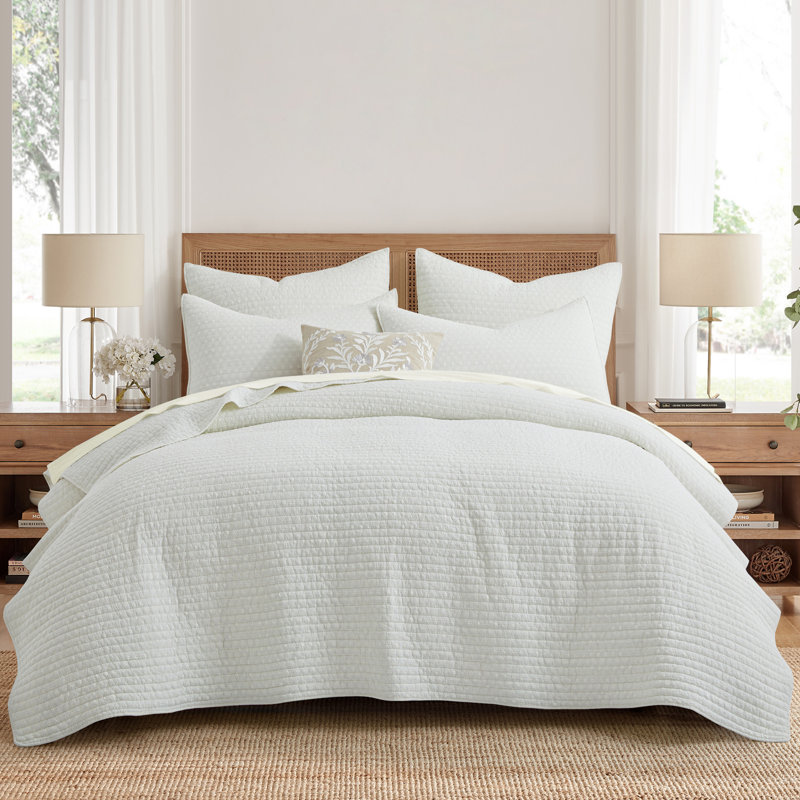 Eyelet Cream Cotton Euro Sham Set of 2