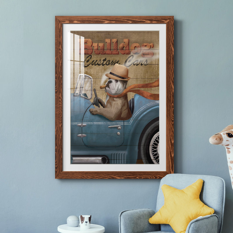 Bulldog, voitures personnalisées, cadre photo, Cadre en érable, H 37,5 po x l 27,5 po x P 1,5 po