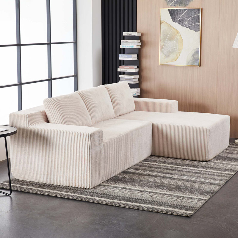 Canapé modulaire en L Corduroy