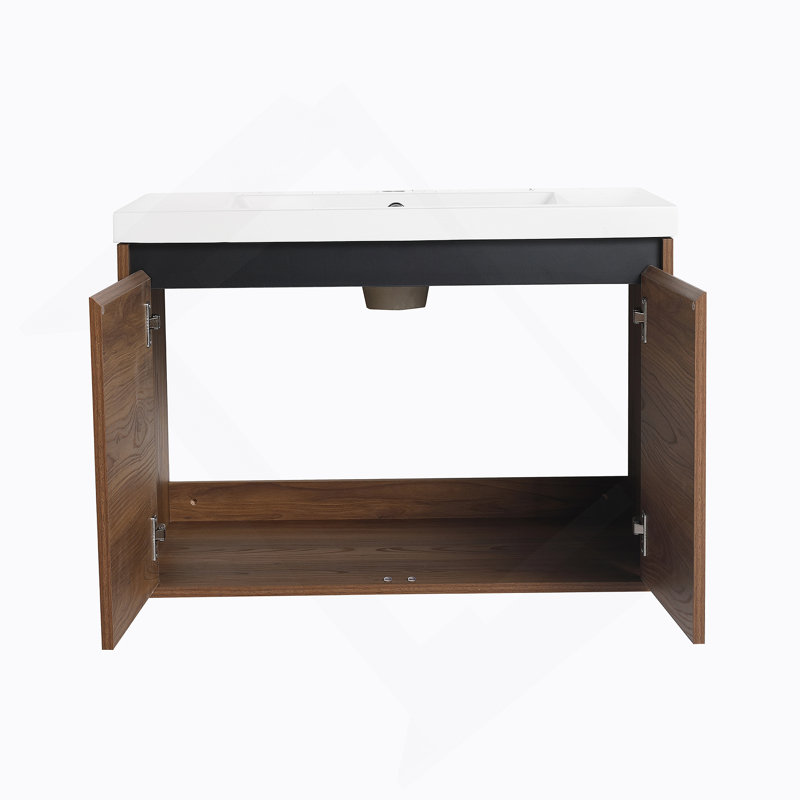 Ensemble de meuble-lavabo brun avec lavabo en résine 30 po et 2 portes, 30"