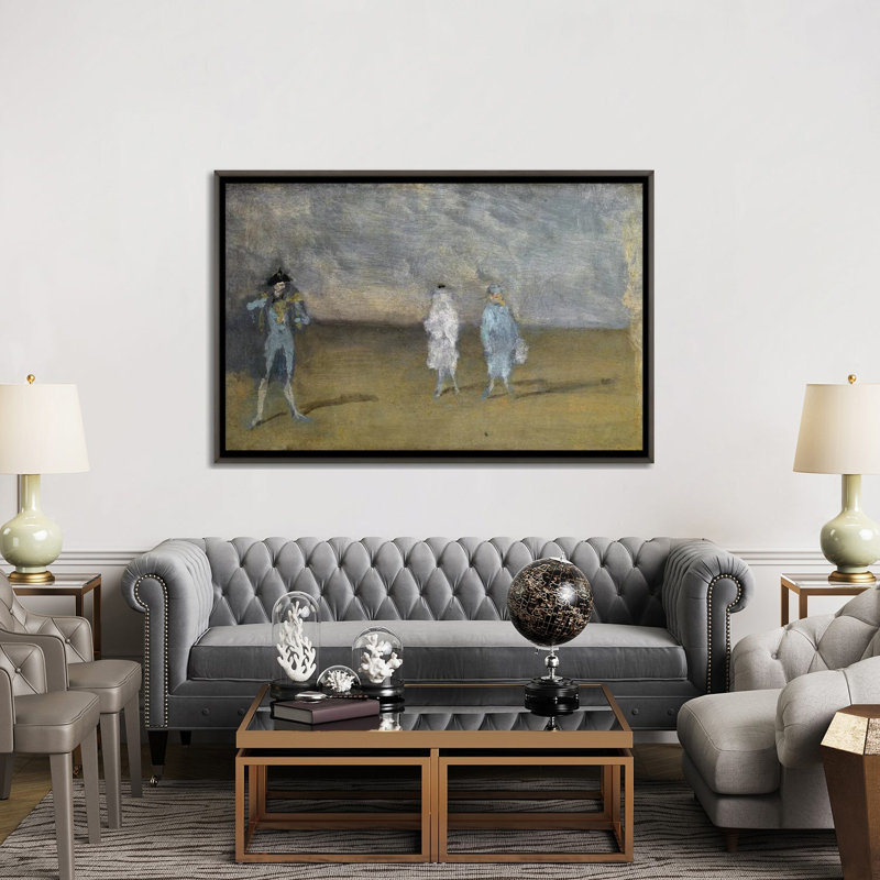 «Harmony in Blue The Duet», reproduction d'art sur toile encadrée, 40 po x 60 po, Toile avec cadre, Gris