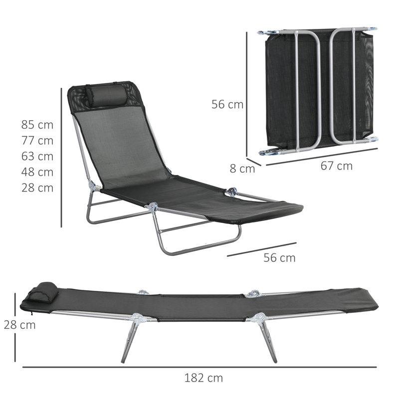 Oddvin 182cm Long Reclining Double Sun Lounger