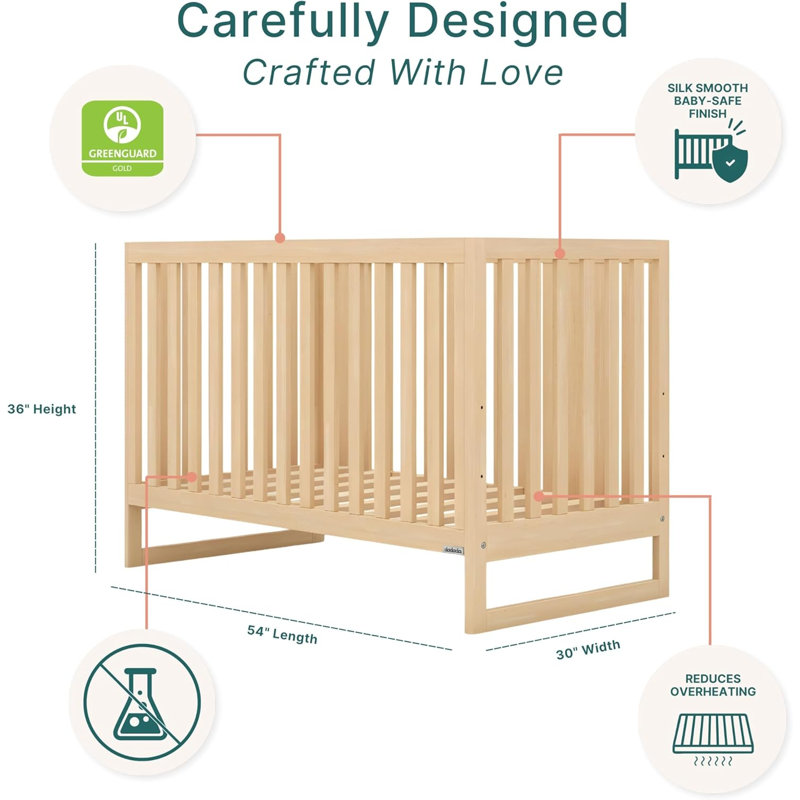 Austin 3-in-1 Convertible Crib, Natural, Natural