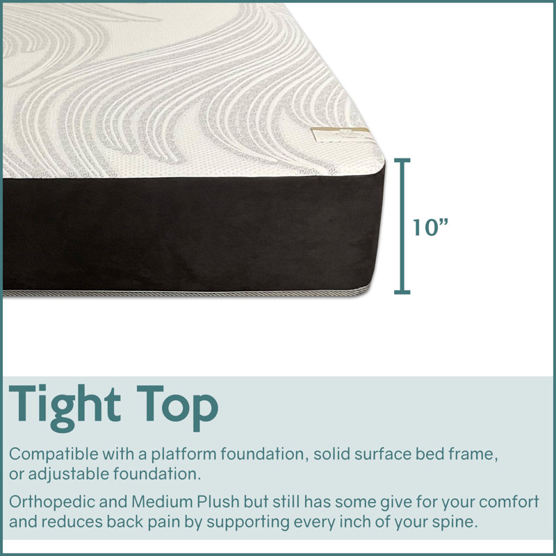 Matelas et sommier moelleux 18 "White Noise Layla, Très grand, 10", Pas de sommier tapissier
