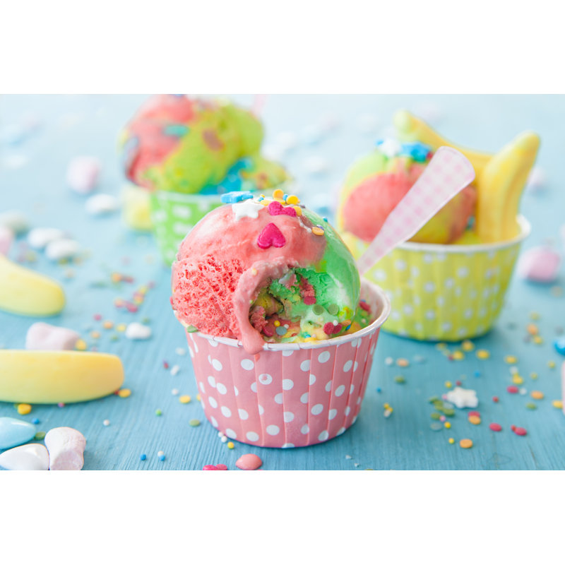Colourful Ice Cream by Picalotta - Wrapped Canvas Print, 30cm H x 46cm W