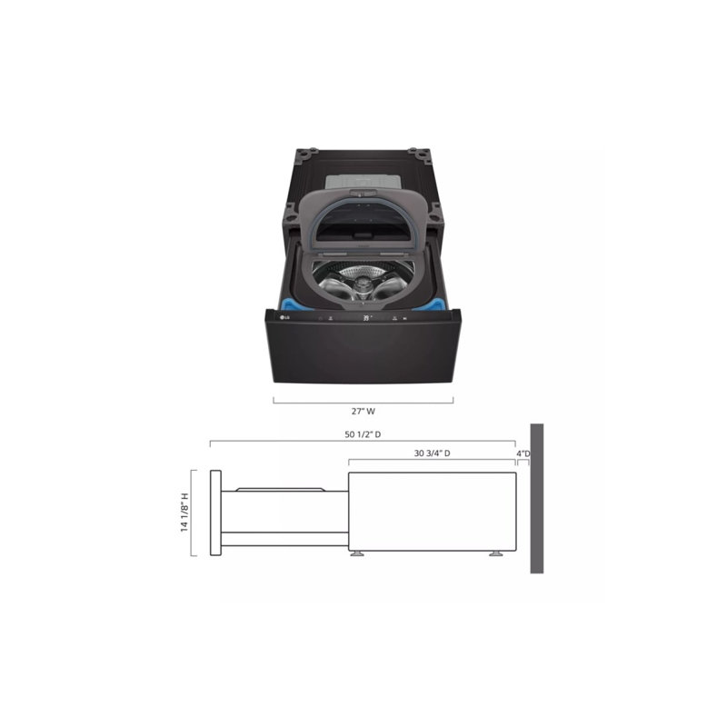 LG 27" SideKick, Pedestal Washer, Smooth Black