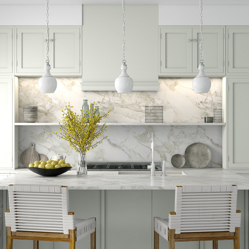 Verona 1 - Light Single Pendant, White, Brushed Nickel