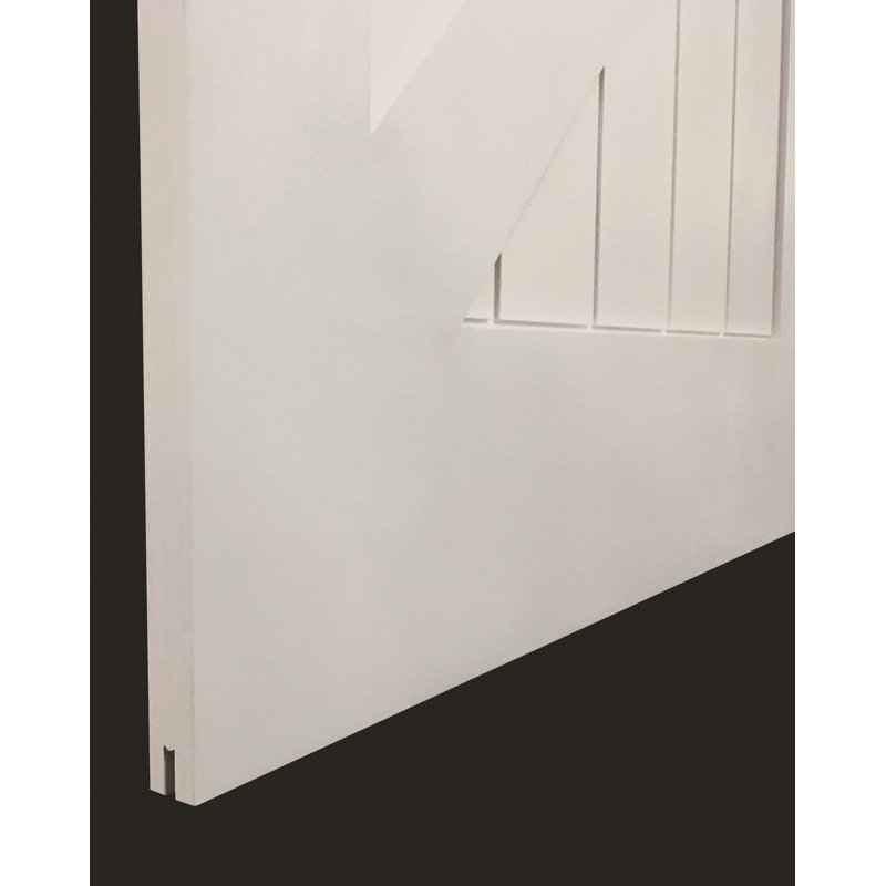 Panelled Manufactured Wood Primed Planked Barn Door without Installation Hardware Kit, 42" x 84"