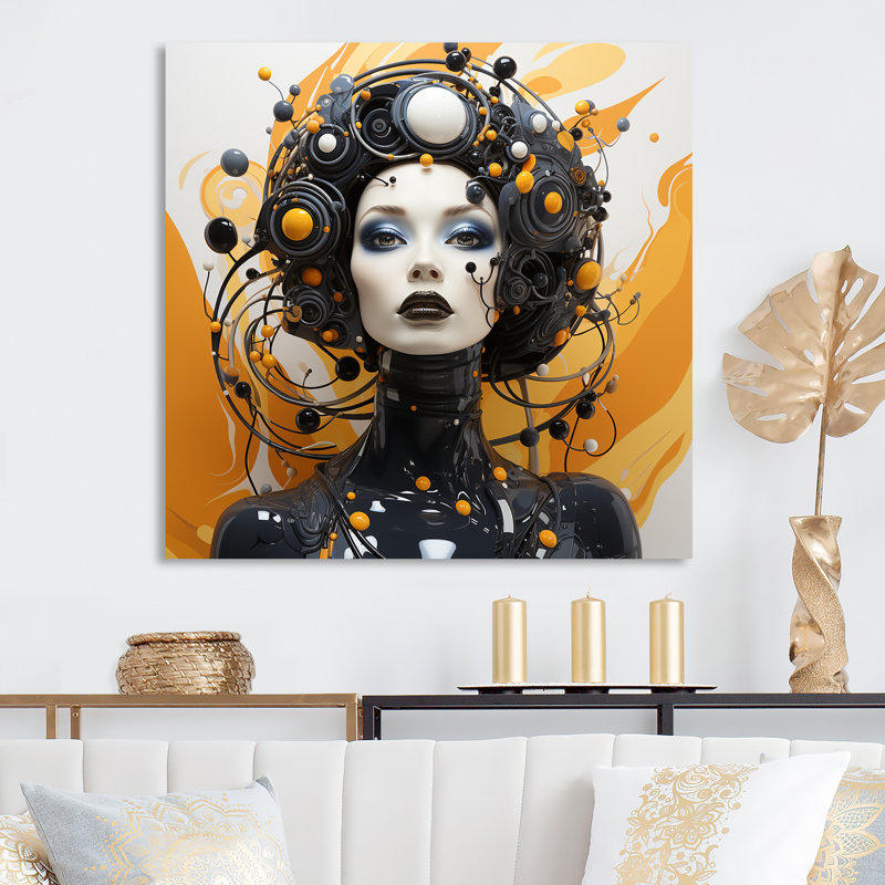 Portrait de femme noire Pop Art, H 36 po x l 36 po x P 1,5 po