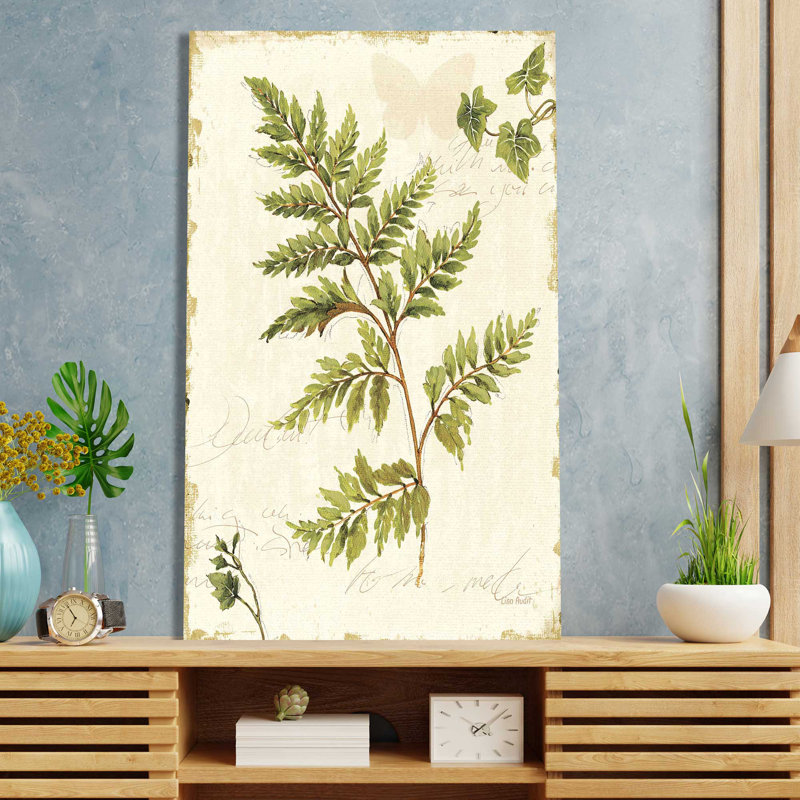 Ivies and Ferns I No Dragonfly - Peinture, L 18 po x H 30 po, Toile tendue