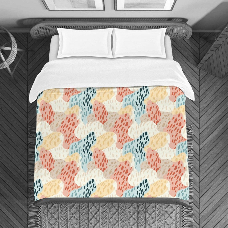 Exotic Retro Memphis Duvet Cover, King Duvet Cover
