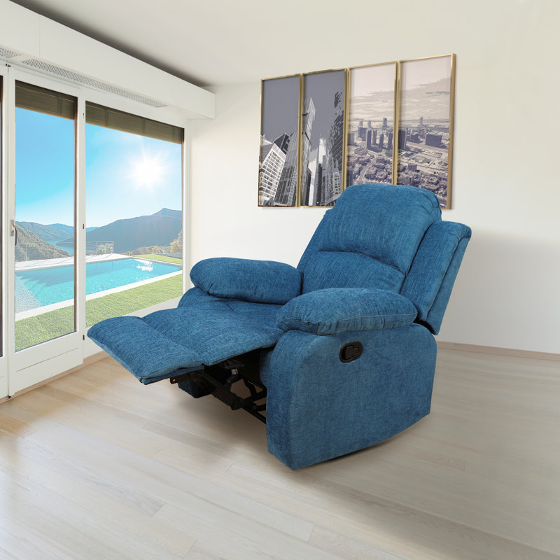 Kaelana 38.5" Wide Standard Recliner, Blue Corduroy