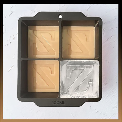 Custom Letter Z Monogram Ice Cube Mold – 2 Inch Large Initial Silicone Ice Tray, Perfect Personalized Gift (Great For Cocktails, Whiskey & Beverages),