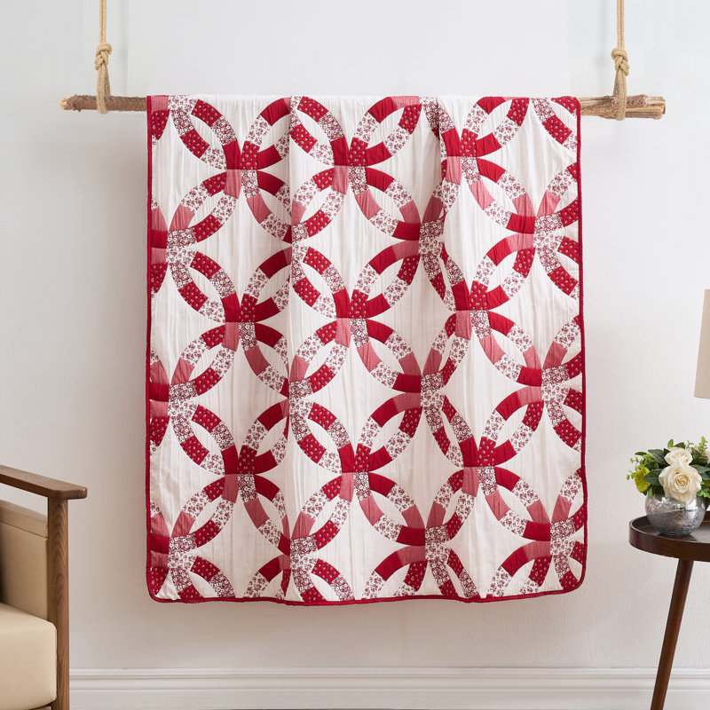 Jeté rouge Greenland Home Fashions - 50 po x 60 po, tissage jacquard 100% polyester doux et réversible, Rouge