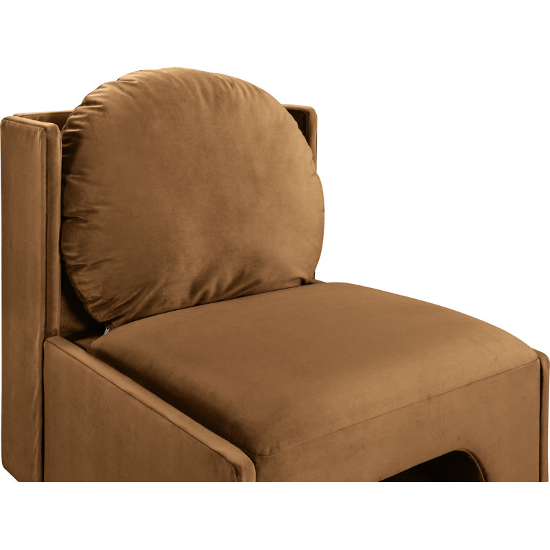 Fauteuil d'appoint en velours Castner, Velours selle