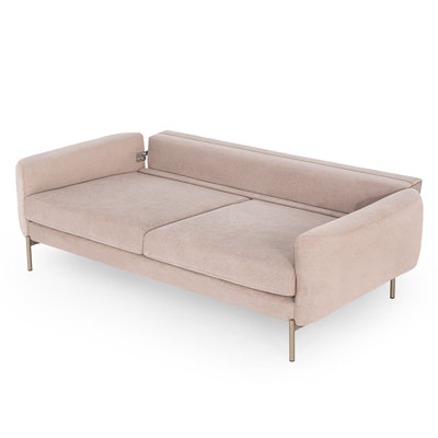 Canapé-lit simple en velours de 90,6 po Heflick
