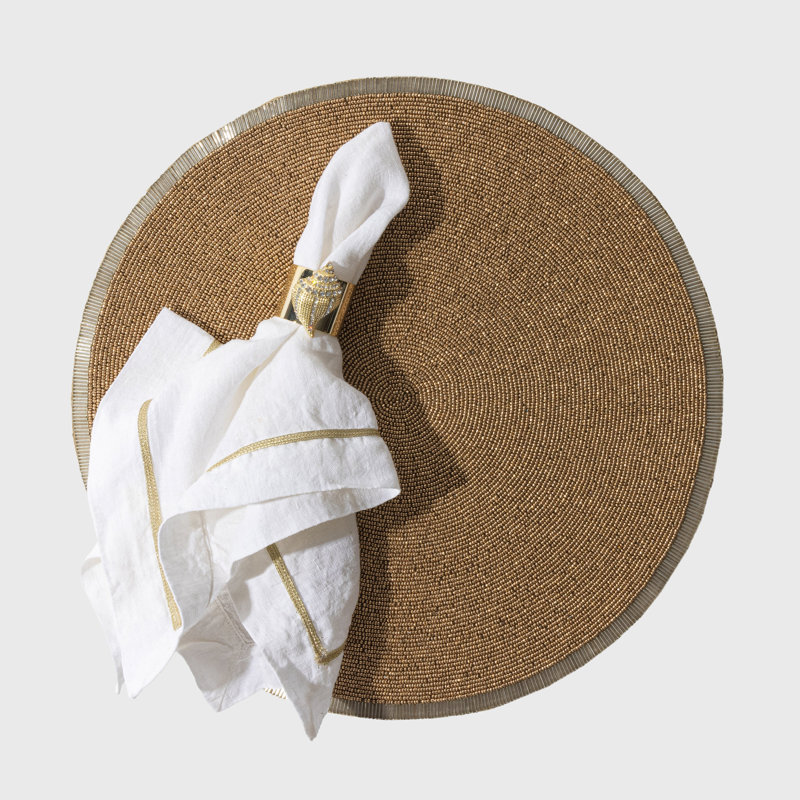 100% Cotton Round Beaded Placemat