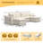 137.8" U-Shaped Modular Sectional Sofa With Oversized Ottoman Chaise, Modern 6-Seater Deep Seat Cloud Sofa Set-841259924