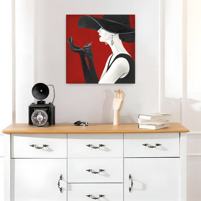 Haute Chapeau Rouge II, art contemporain, H 18 po x l 18 po
