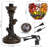 Small Tiffany Lamp Stained Glass Table Lamp Desk Uplight 6X6X13.5 Inch for Bedroom Bedside Office(Red Rose)