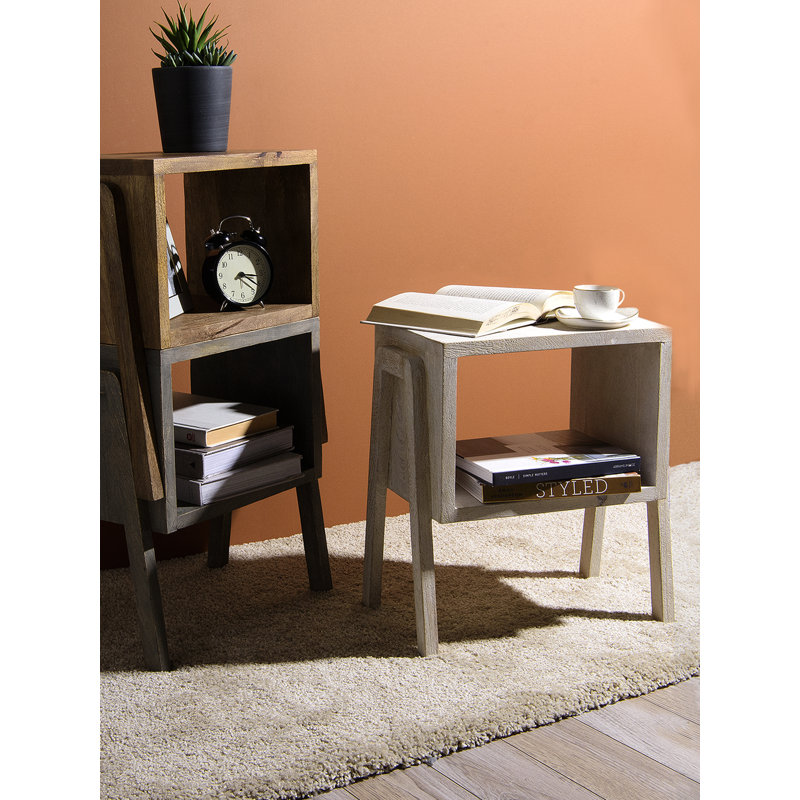 Oakhaven Solid Wood Top End Table, White