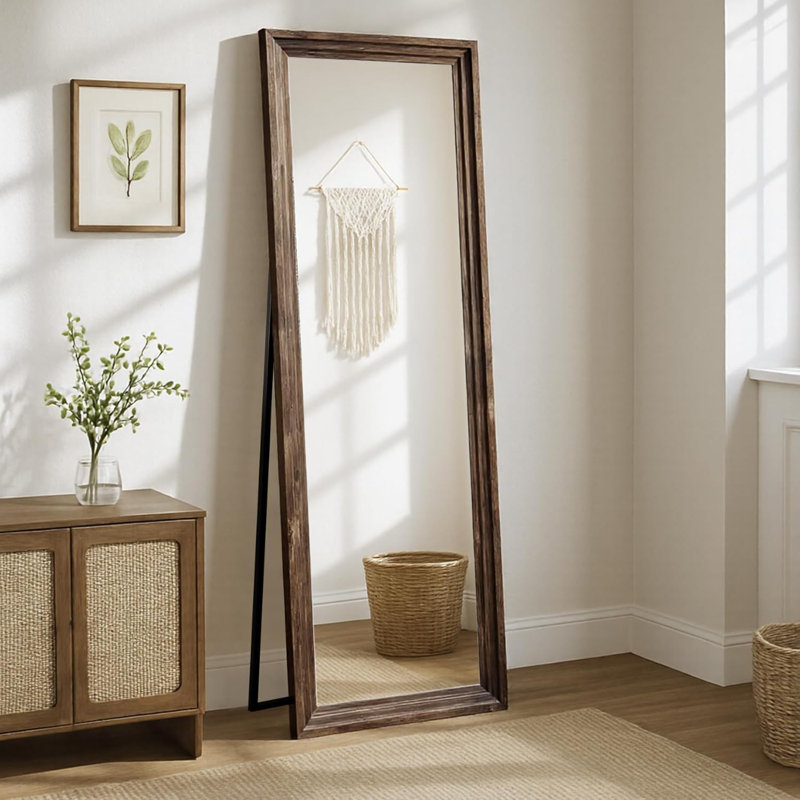 Full Length Mirror with Solid Wood Frame –  Floor Mirror Rectangular 63"x21"