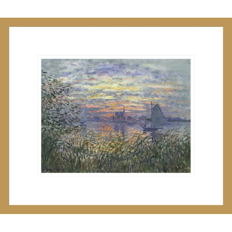 «Marine View with a Sunset» par Claude Monet, impression giclée sur cadre, H 13,75 po x l 16,23 po