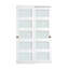Sliding Closet Door 48"(Double 25") x 80" 5-Lite Frosted Glass Bypass Door-1118529408