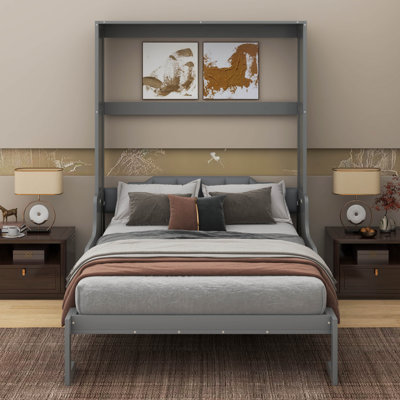 Grand lit escamotable mural avec coussin