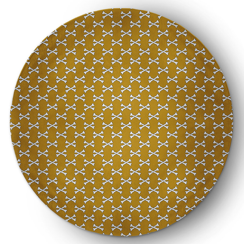 Delinia Chenille Geometric Indoor Rug, Round 5'